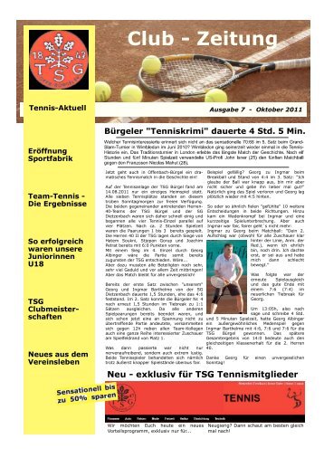 Club - Zeitung - TSG Bürgel Tennis