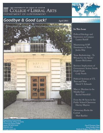 Goodbye & Good Luck! - The University of Texas at Austin