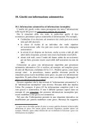 10. Giochi con informazione asimmetrica - utenti