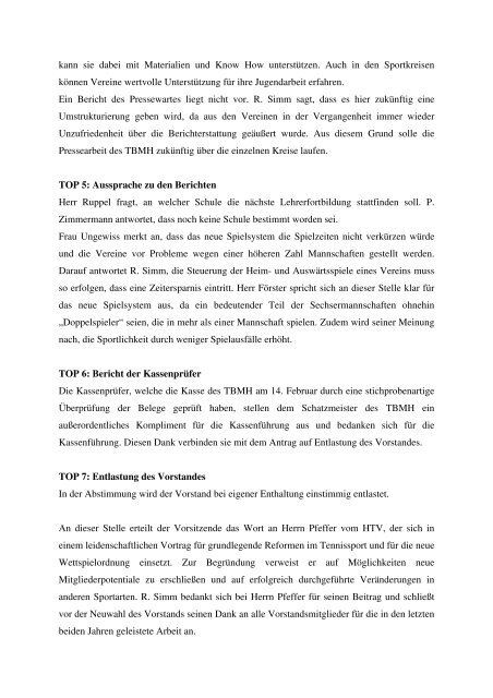 JHV 2007 Protokoll - Tennisbezirk Mittelhessen