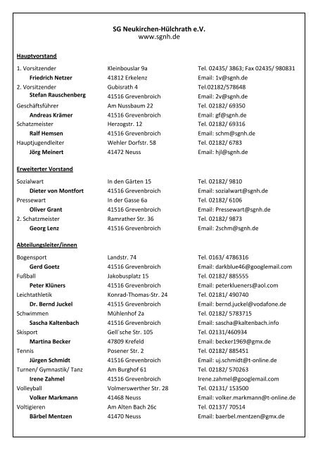 Leichtathletik - Sportgemeinschaft Neukirchen-Hülchrath e.V.