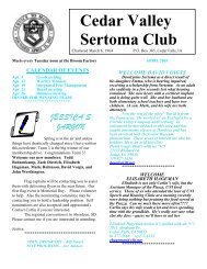Cedar Valley Sertoma Club