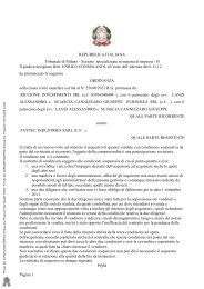 Pagina 1 REPUBBLICA ITALIANA Tribunale di Milano - Sezione ...