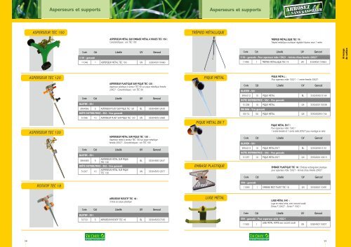 Raccords automatiques laiton - Systèmes d'arrosage TECHNO