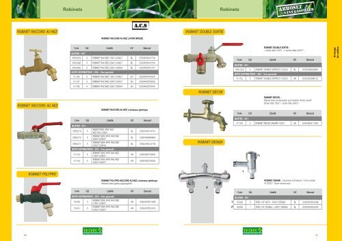 Raccords automatiques laiton - Systèmes d'arrosage TECHNO