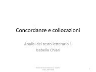 Concordanze e collocazioni - Alphabit.net