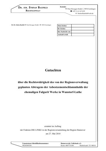 Gutachten - BUND Landesverband Mecklenburg Vorpommern