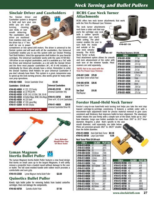 Sinclair 2013-A PDF - Brownells