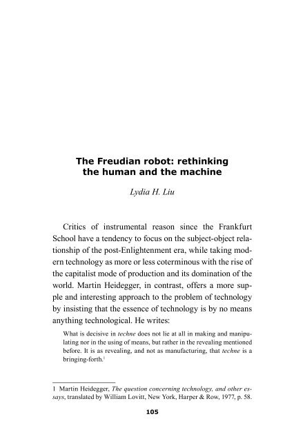 The Freudian robot - Academia da Latinidade