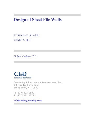 Design of Sheet Pile Walls (815 KB) - CED Engineering