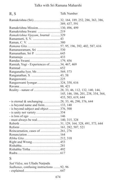 Talks with Sri Ramana Maharshi Complete ... - BrahminVoice.org