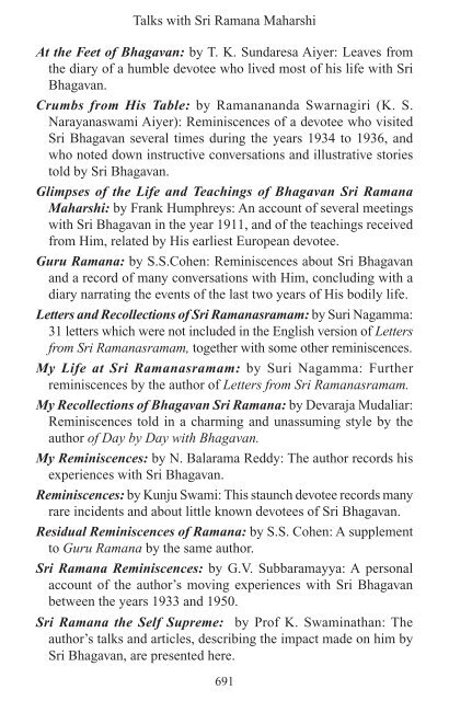 Talks with Sri Ramana Maharshi Complete ... - BrahminVoice.org