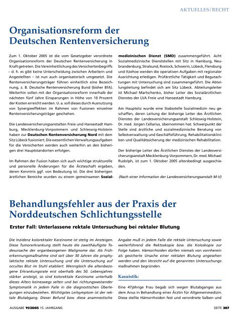 Ärzteblatt November 2005 - Ärztekammer Mecklenburg-Vorpommern