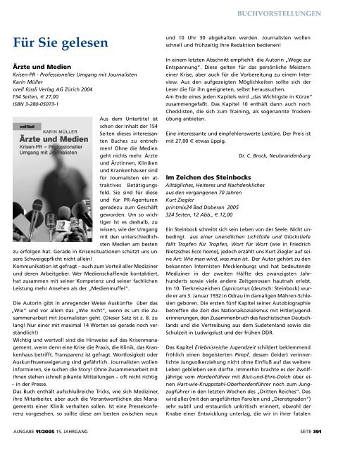 Ärzteblatt November 2005 - Ärztekammer Mecklenburg-Vorpommern