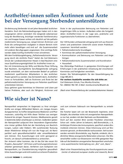 Ärzteblatt November 2005 - Ärztekammer Mecklenburg-Vorpommern