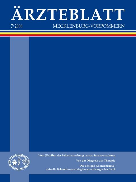 Ärzteblatt Juli 2008 - Ärztekammer Mecklenburg-Vorpommern