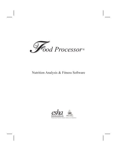 Food Processor manual - ESHA Research