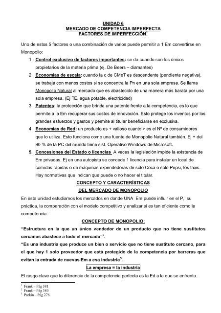 UNIDAD 6 MERCADO DE COMPETENCIA IMPERFECTA ...