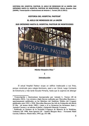 HISTORIA DEL HOSPITAL PASTEUR - Sindicato Médico del Uruguay