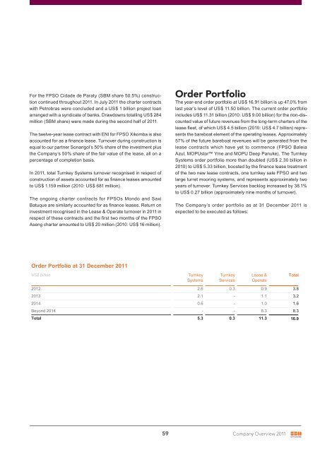 Company overview 2011 - SBM Offshore