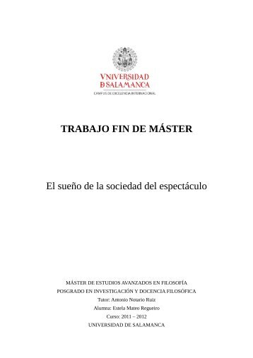 TRABAJO FIN DE MÁSTER El sueño de la sociedad del espectáculo