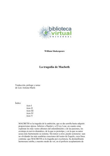 La tragedia de Macbeth - Biblioteca Virtual Universal