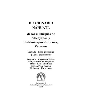 Diccionario Náhuatl de los municipios de Mecayapan y ...