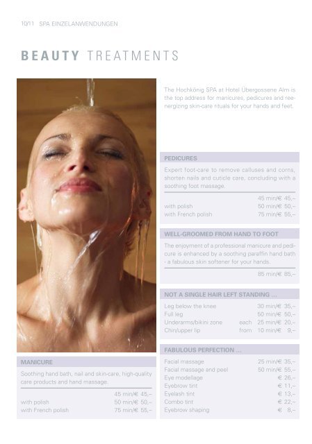 Alpine Spa & Wellness Brochure -  Hotel Übergossene Alm in Dienten, Austria