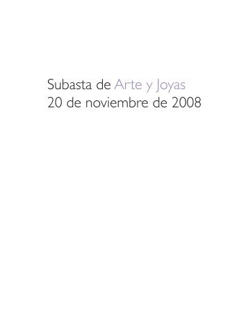 Subasta de Arte y Joyas 20 de noviembre de 2008