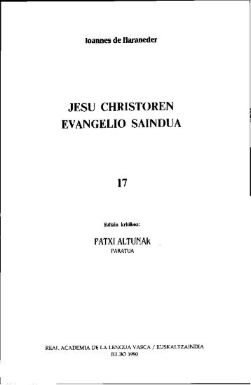 JESU CHRISTOREN EVANGELIO SAINDUA 17 - Euskaltzaindia