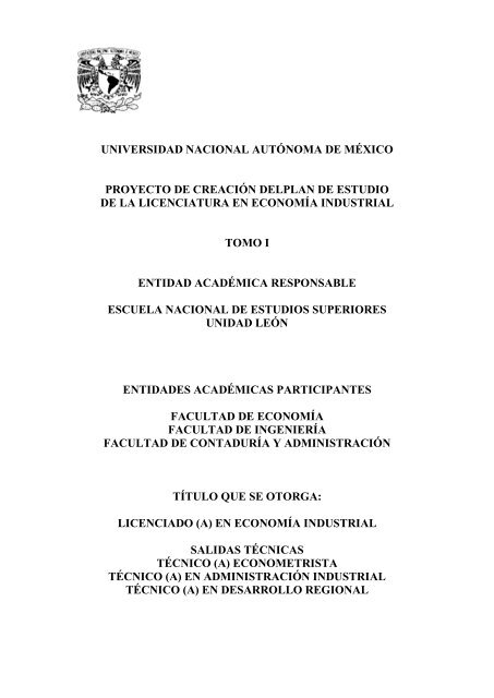 universidad nacional autónoma de méxico proyecto de creación ...