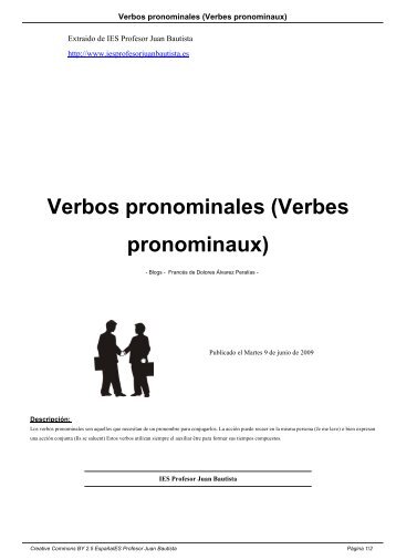 Verbos pronominales (Verbes pronominaux) - IES Profesor Juan ...