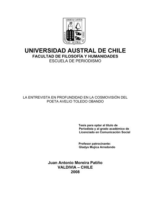 UNIVERSIDAD AUSTRAL DE CHILE - Tesis Electrónicas UACh ...