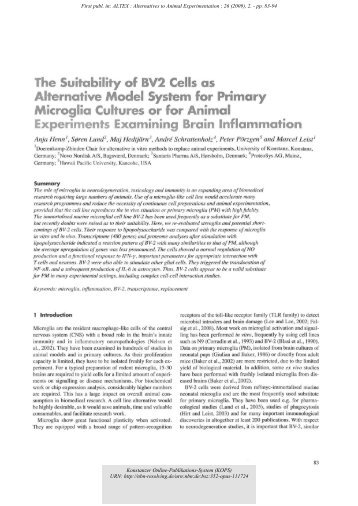 The suitability of BV2 cells as alternative model system for ... - KOPS