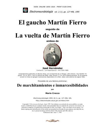 El gaucho Martín Fierro La vuelta de Martín Fierro