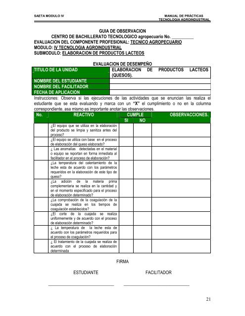 elaboracion de queso molido - CBTa 233