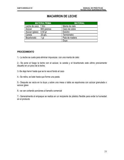 elaboracion de queso molido - CBTa 233