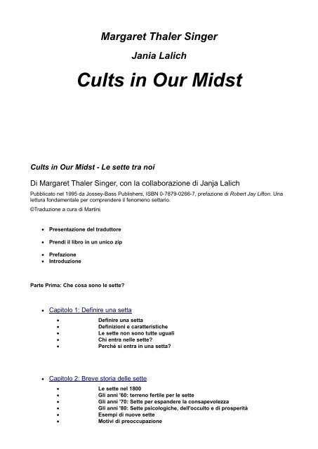 Cults in Our Midst - Mamma Dolce BLOG