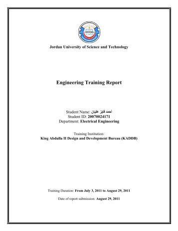Engineering Training Report - Jordan University of Science and ...