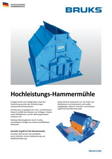 Hochleistungs-Hammermühle - BRUKS