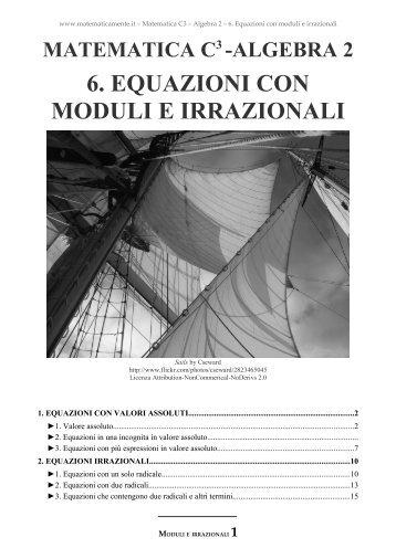 algebra 2 6. equazioni con moduli e irrazionali - Matematicamente.it