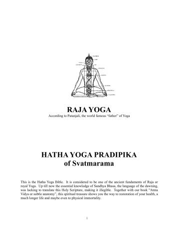 RAJA YOGA HATHA YOGA PRADIPIKA of Svatmarama