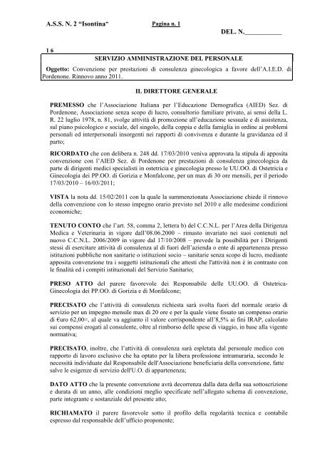 ASSN 2 - Azienda per i Servizi Sanitari n.2 Isontina - Regione ...