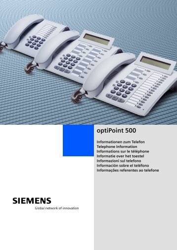 Ръководство за SIEMENS optiPoint 500 Advance - TEKO АД