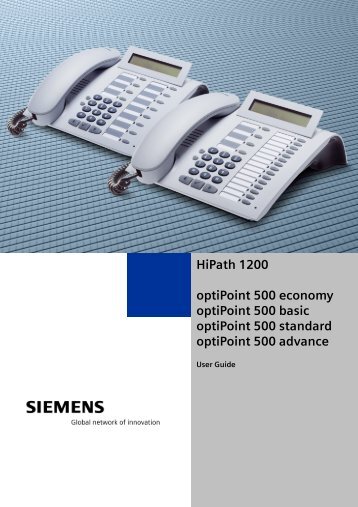 HiPath 1200 optiPoint 500 economy optiPoint 500 basic optiPoint ...