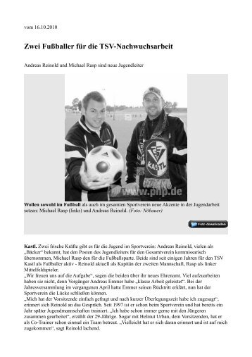 Zwei Fußballer für die TSV-Nachwuchsarbeit - beim TSV-Kastl