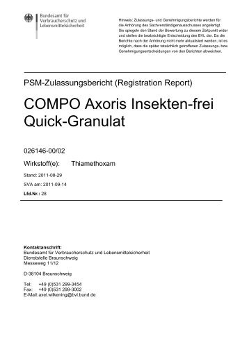 COMPO Axoris Insekten-frei Quick-Granulat - BVL - Bund.de