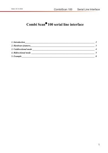 Combi Scan® 100 serial line interface - Alere