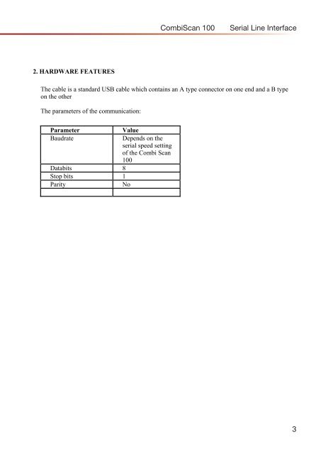 Combi Scan® 100 serial line interface - Alere