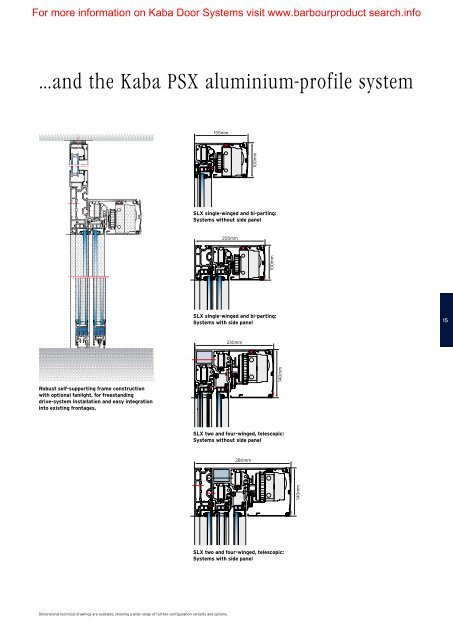 Automatic sliding door SLX/PSX system - Barbour Product Search